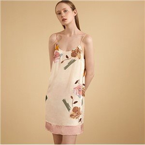 Γυναικείο 100% Silk Print Slip Nightdress