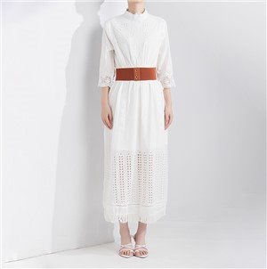 Γυναικείο λευκό casual μακρύ φόρεμα
